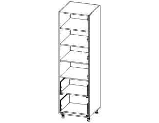 П07_2БФ Пенал з 4 полками та 2ящ. 600*2100*582 Білий