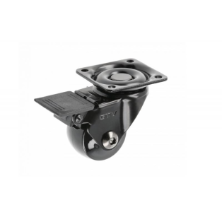 Ролик GTV CALIBRO, 35мм, чорне/хром, 40кг, зі стопором (KM-CALIBRO-35MM-ZH-20)