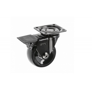 Ролик GTV CALIBRO, 50мм, 40кг, чорне/хром, зі стопором (KM-CALIBRO-50MM-ZH-20)