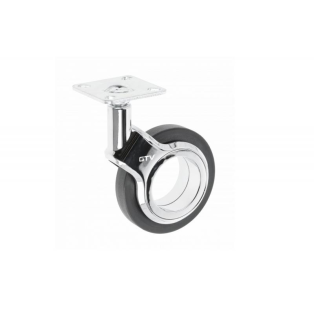 Ролик GTV GIRA, 75мм, 85кг, чорне/хром (KM-GIRA-75MM-BH-20)