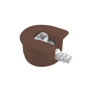 Ексцентрикова стяжка GTV для полиць від 16мм + ДЮБЕЛЬ 8мм Коричнева (MM-FI20-20X6X11-PL20-1T)