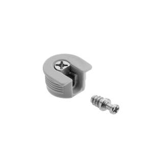 Ексцентрикова стяжка GTV для полиць від 16мм + ДЮБЕЛЬ 8мм Сіра (MM-FI20-20X6X11-PL80-1T)