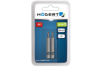 Набір біт PH1, 50мм сталь S2, 2шт HOGERT (HT1S310)