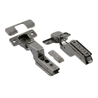 Петля GTV внутрішня з газовим амортизатором ЧОРНА з ПРЯМОЮ ПЛАНКОЮ SOLID PRO 3D