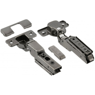 Петля GTV 1/2 з газовим амортизатором ЧОРНА з ПРЯМОЮ ПЛАНКОЮ SOLID PRO 3D