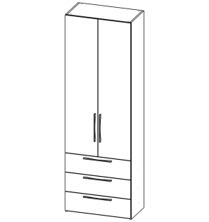 Шафа із 3 шухлядами та полицями під взуття+опції К01_03_04