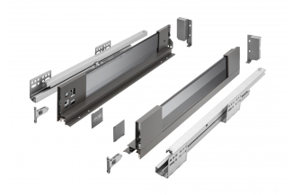 Шухляда зі скляними боковинами AXIS PRO L=300мм, H=84мм Антрацит (PB-AXISPRO-GLASS-KPL300A)