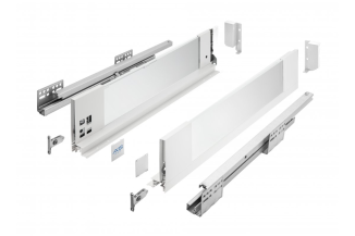 Шухляда зі скляними боковинами AXIS PRO L=400мм, H=116мм Білий (PB-AXISPRO-GLASS-KPL400B1)