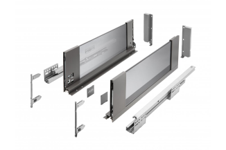 Шухляда зі скляними боковинами AXIS PRO L=400мм, H=167мм Антрацит (PB-AXISPRO-GLASS-KPL400C)