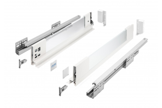 Шухляда зі скляними боковинами AXIS PRO L=500мм, H=84мм Білий (PB-AXISPRO-GLASS-KPL500A1)