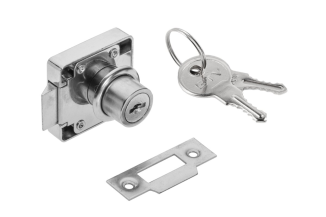 Замок меблевий  338 ZnAl хром GTV /ZZ-ZN-338-01-S