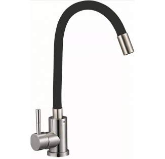 Змішувач Aria 04R-BFS U-подібний гнучкий Black (k35)