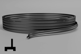 Ущільнювач для алюмінієвих рамкових фасадів під скло тип 7 до профілю М21/23 чорний