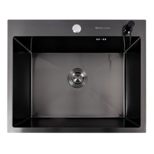 Кухонна мийка 60*50 PVD чорна VALESO Handmade DECOR (3,0/0,8)
