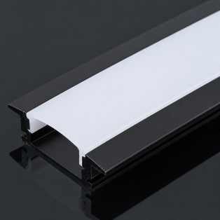 Профіль для Led стрічки врізний Premium (з лінзою), ЧОРНИЙ (2м)